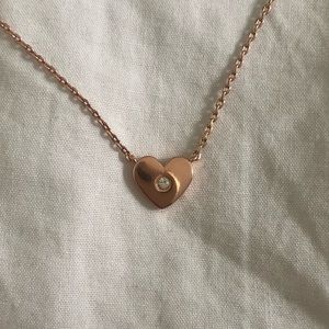 kate spade rose gold heart necklace